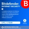 Bitdefender Internet Security 2026 | 5 PC | 1 Year | Automatic renewal | UK Edition